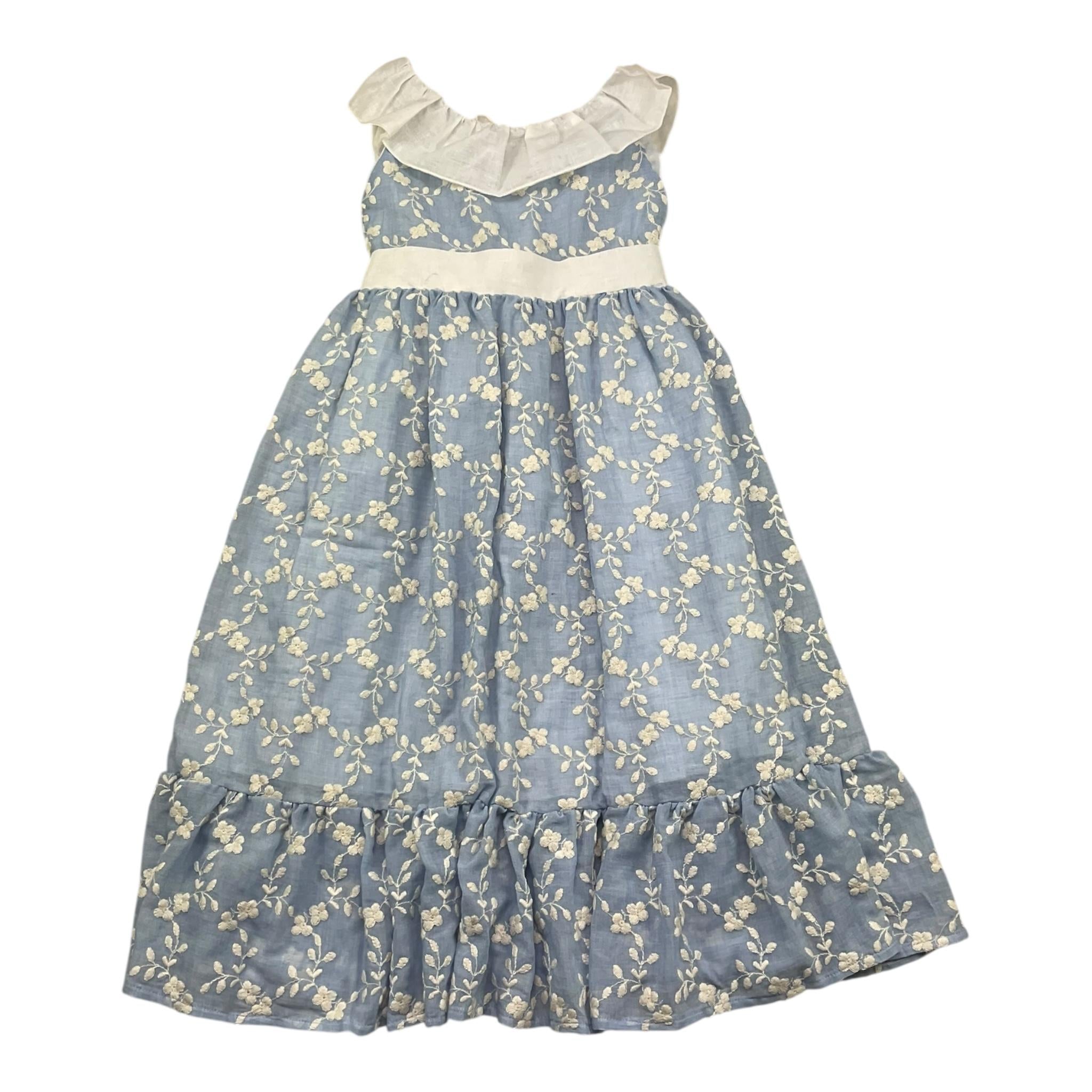 La Stupenderia Abito Giromanica Tinta Unita per Bambina TJAB78 AZZURRO LA STUPENDERIA 