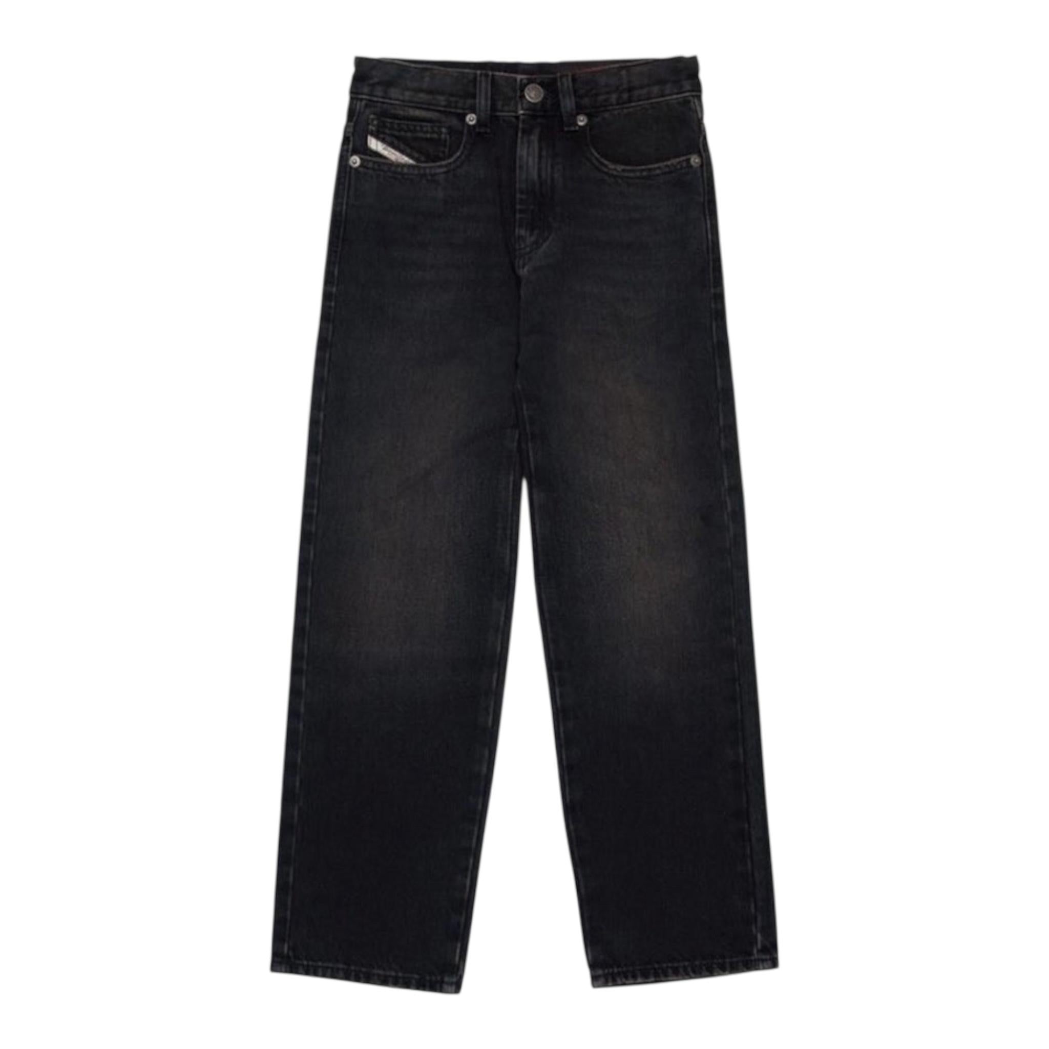 DIESEL jeans tinta unita 5 tasche Nero per Bambino J019233 NERO DIESEL 