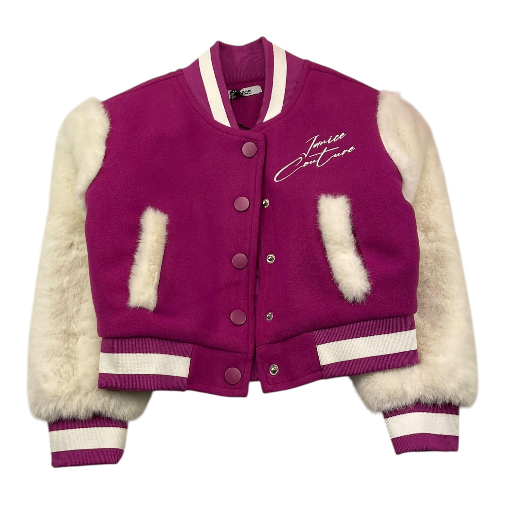 JANICE giubbino modello college con maniche in contrasto Viola per Bambina JN575B VIOLA JANICE 