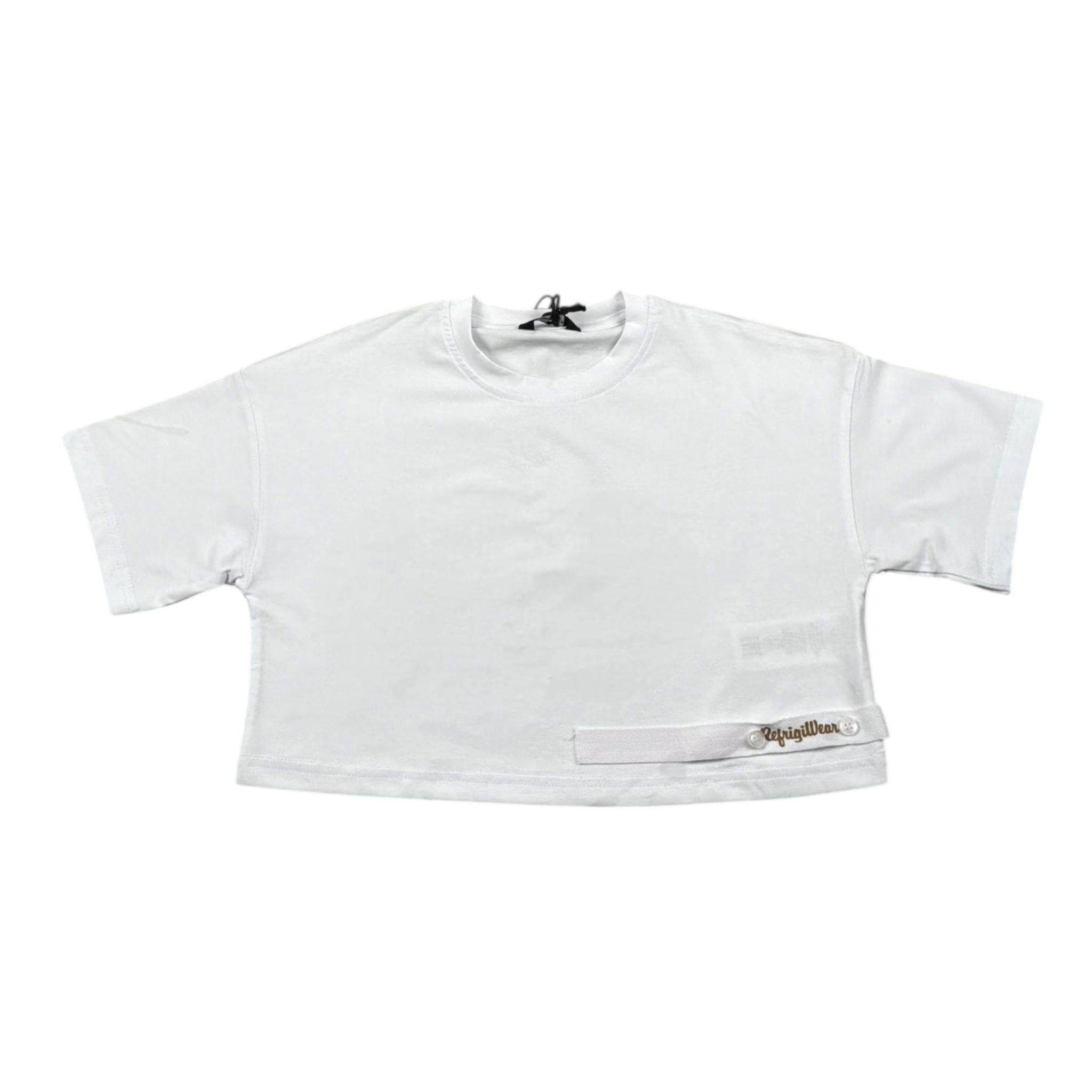 Refrigiwear T-Shirt Girocollo Tinta Unita con Logo per Bambina 308TRFJS25 BIANCO REFRIGIWEAR 