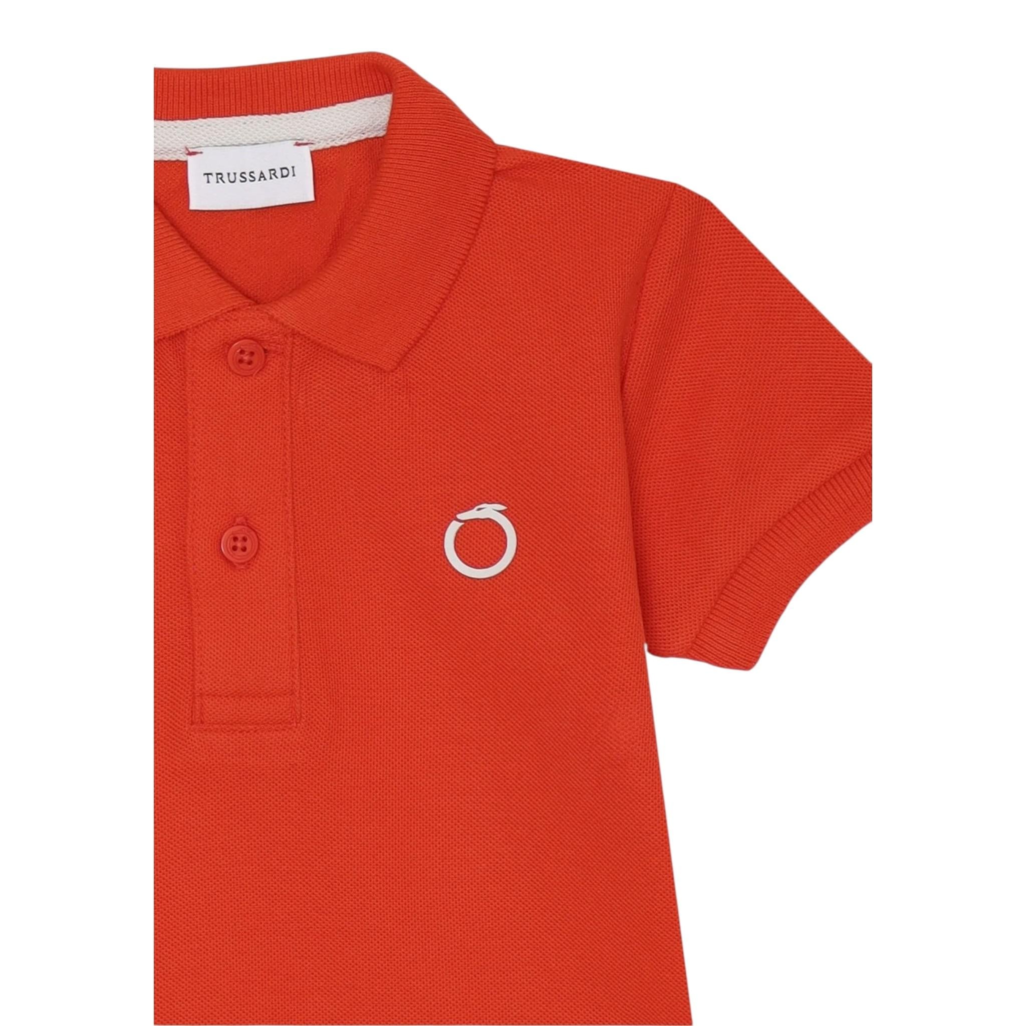 Trussardi Polo Mezza Manica Tinta Unita con Stampa per Neonato TIP23070PO ROSSO TRUSSARDI 
