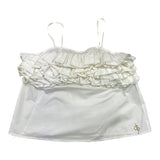 Miss Blumarine Top A Bretelline Tinta Unita Bianco Per Bambina