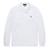 RALPH LAUREN polo manica lunga tinta unita con logo Bianco per Bambino 321703634013 BIANCO RALPH LAUREN 