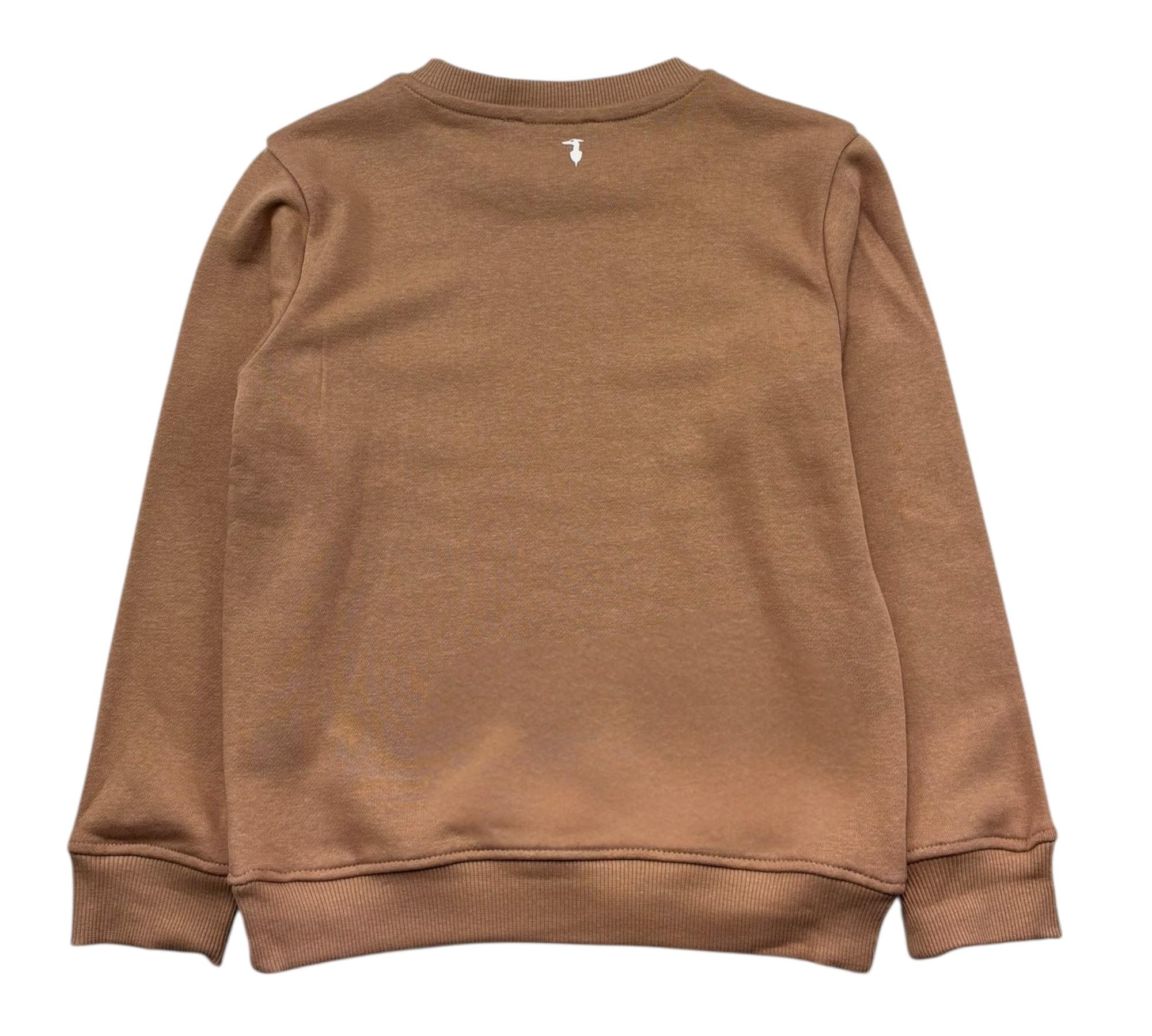 Trussardi Felpa Chiusa Girocollo Tinta Unita con Logo per Bambino TBP26013FE MARRONE TRUSSARDI 