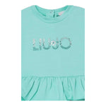 Liu Jo Abito Tinta Unita con Brillantini per Neonata HA5042 VERDE ACQUA LIU JO 