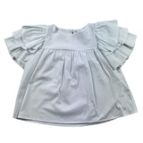 Dondup Amicia Mezza Manica Tinta Unita Bianco Per Bambina DU5A31 BIANCO DOU DOU 