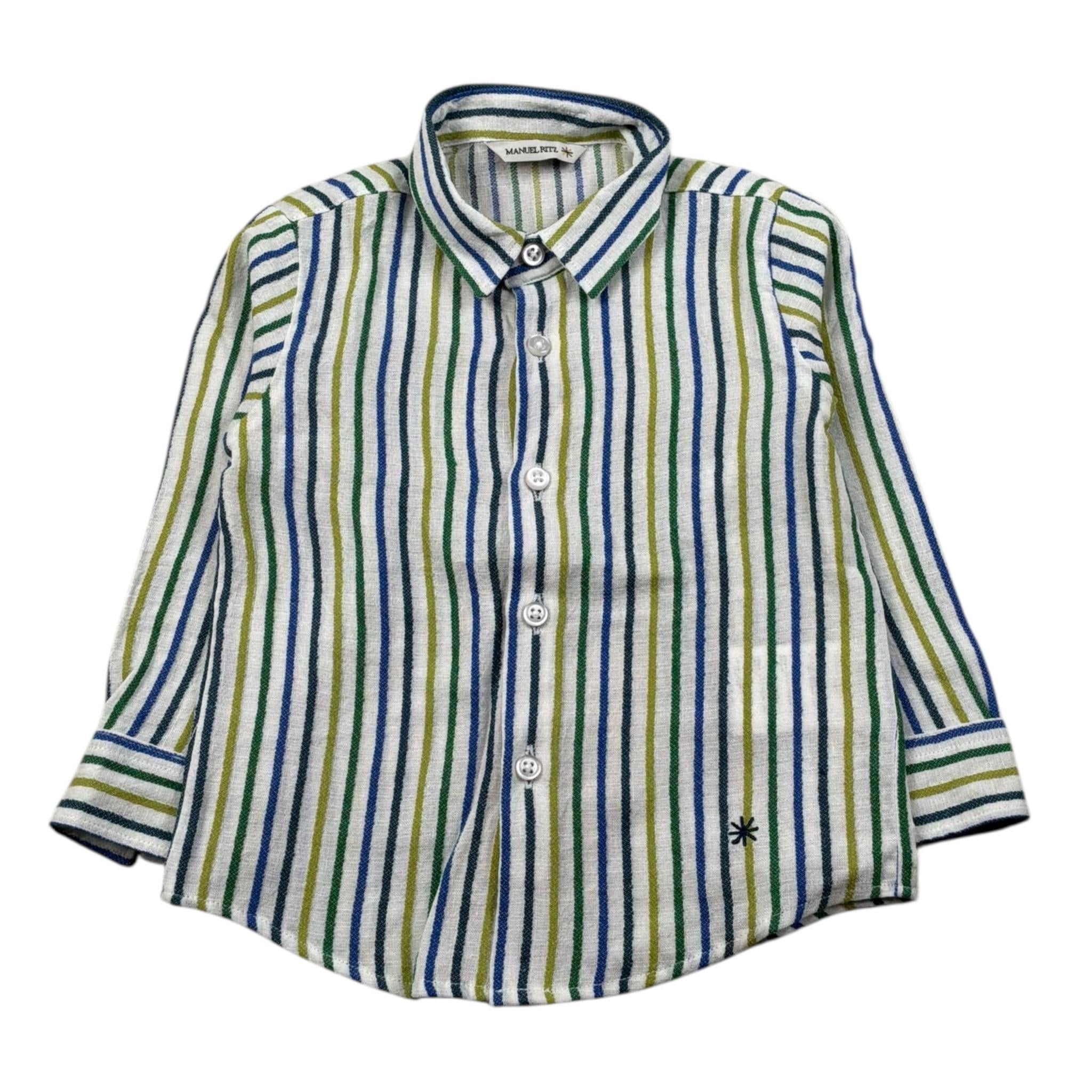 Manuel Ritz Camicia Manica Lunga Fantasia A Righe per Neonato MR3116NX BIANCO MANUEL RITZ 