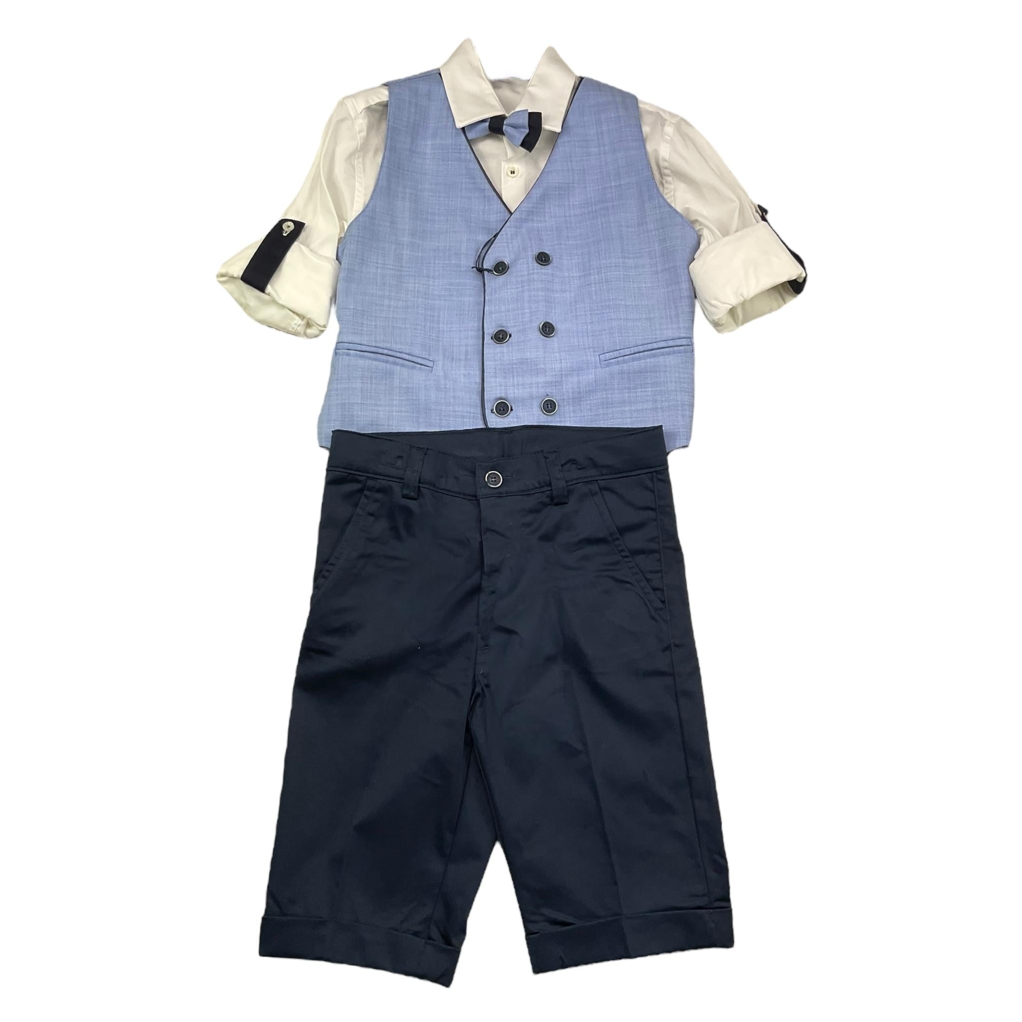Mai'S Kids Completo 4 Pezzi Camicia-Pantaloni-Gilet-Papillon per Bambino MK14779 BLU MAI'S KIDS 