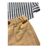 Barcellino Completo 2 Pezzi Camicia-Bermuda Blu/Beige Per Neonato