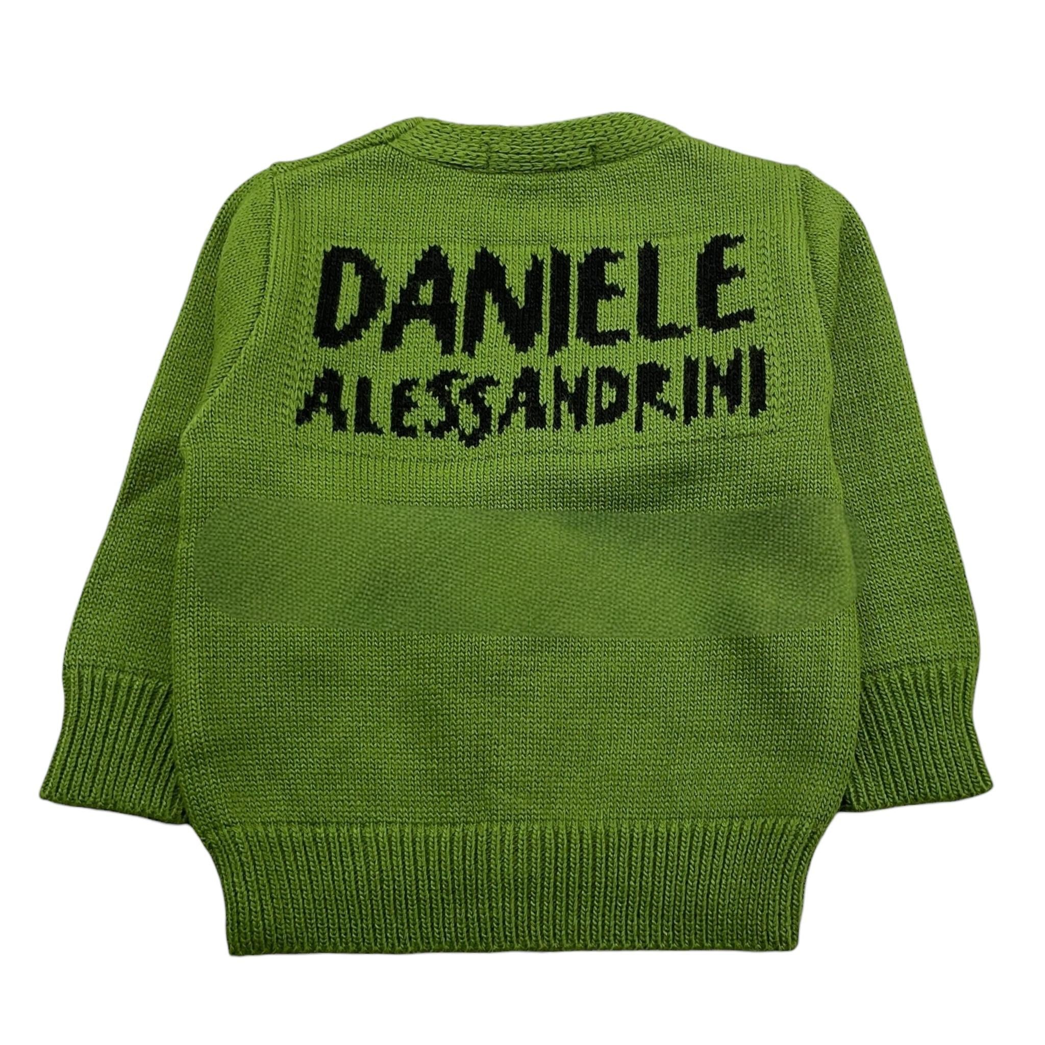 DANIELE ALESSANDRINI cardigan tinta unita con logo Verde per Neonato 1291W00060X VERDE DANIELE ALESSANDRINI 