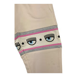 Chiara Ferragni Pantalone Tinta Unita Modello Tuta Con Stampa Beige Per Neonata