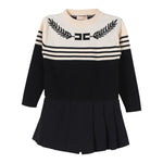 ELISABETTA FRANCHI abito in maglia bicolore girocollo Nero per Bambina EGAB189 NERO ELISABETTA FRANCHI 