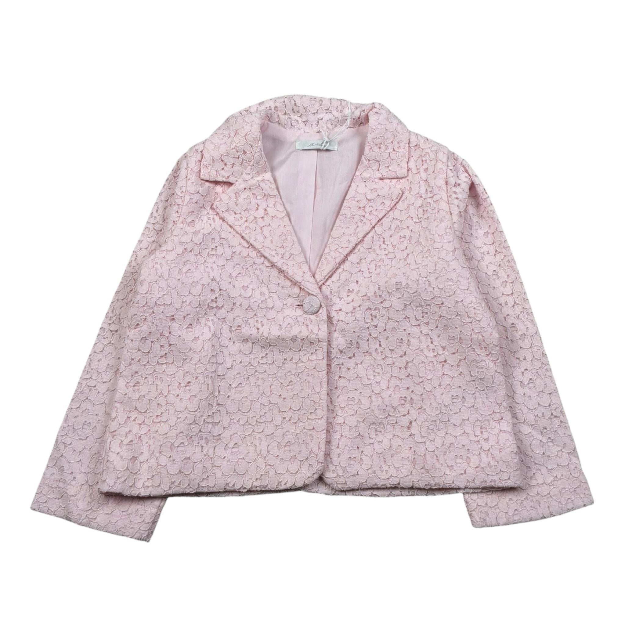 M+E' Giacca tinta unita con Ricami Rosa per Neonata UE0822 ROSA M+E' 