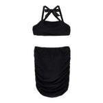 Philosophy Completo 2 Pezzi Top-Gonna Tinta Unita per Bambina I1E500 NERO PHILOSOPHY 