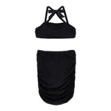 Philosophy Completo 2 Pezzi Top-Gonna Tinta Unita per Bambina I1E500 NERO PHILOSOPHY 