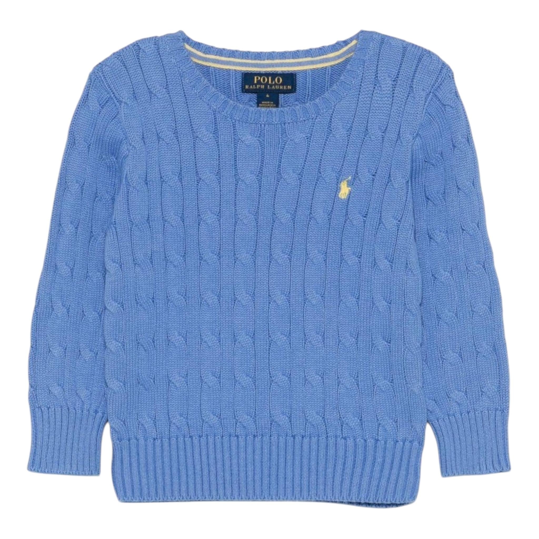 Ralph Lauren Maglia Girocollo Tinta Unita con Logo per Bambino 323702674016 AZZURRO RALPH LAUREN 