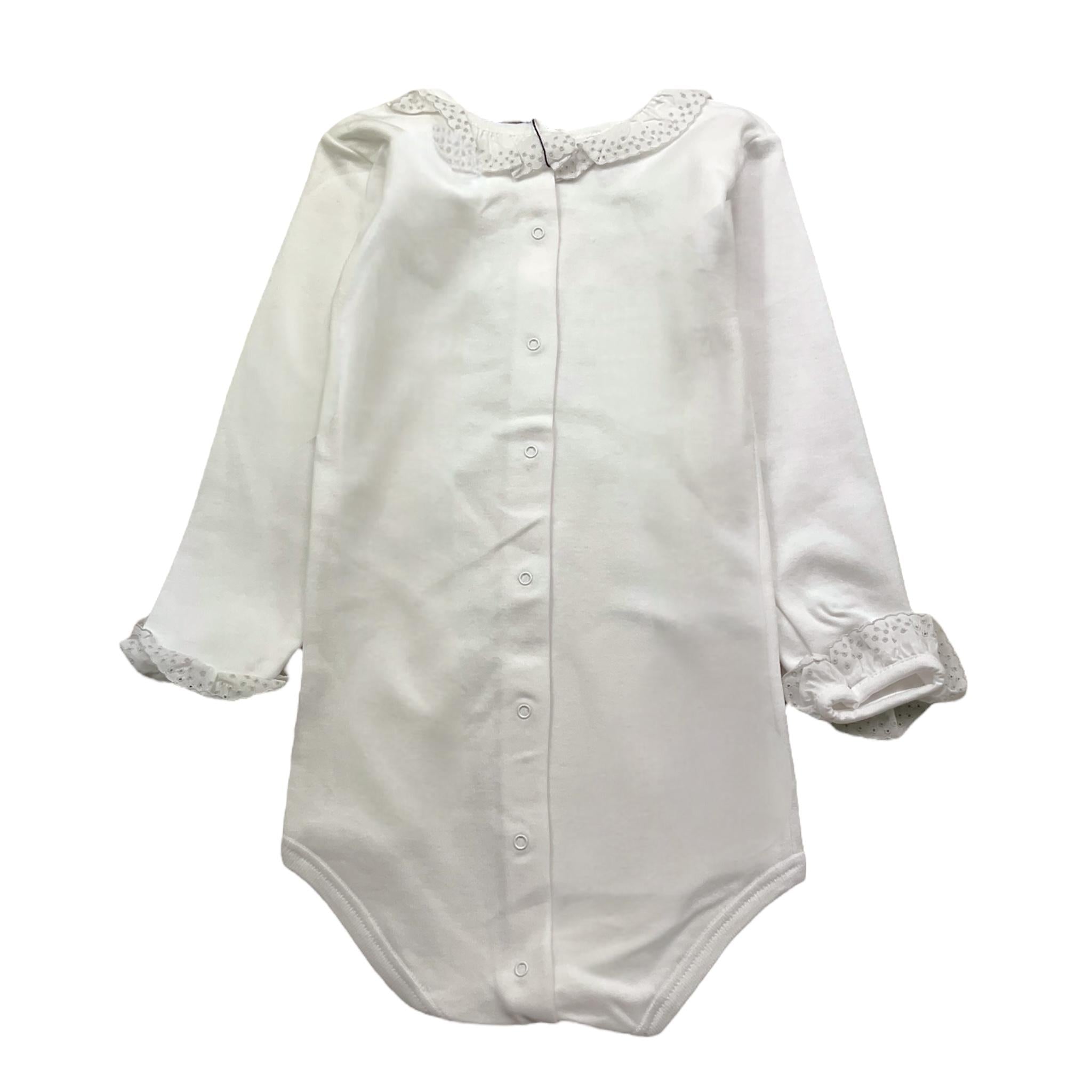BABIDU body tinta unita con colletto ricamato Bianco per Neonata BOOOODN BIANCO BABIDU 
