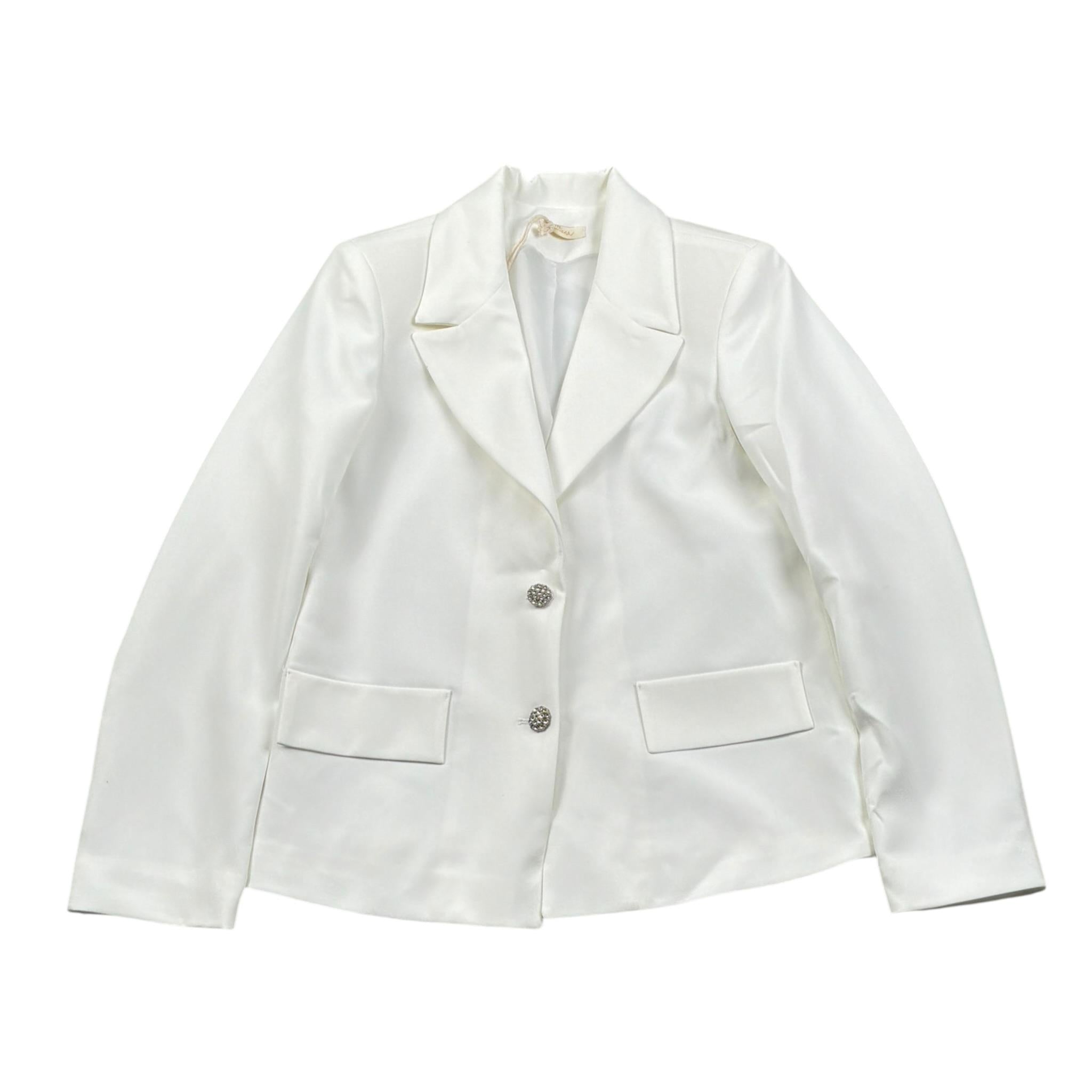 Illiana Giacca Tinta Unita con Bottoni per Bambina 535 BIANCO ILLIANA 