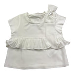 Liu Jo T-Shirt Tinta Unita Girocollo con Tulle per Neonata KA5134 BIANCO LIU JO 