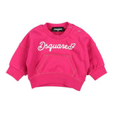 DSQUARED2 felpa chiusa girocollo tinta unita Fuxia per Neonata DQ1799 FUXIA DSQUARED2 