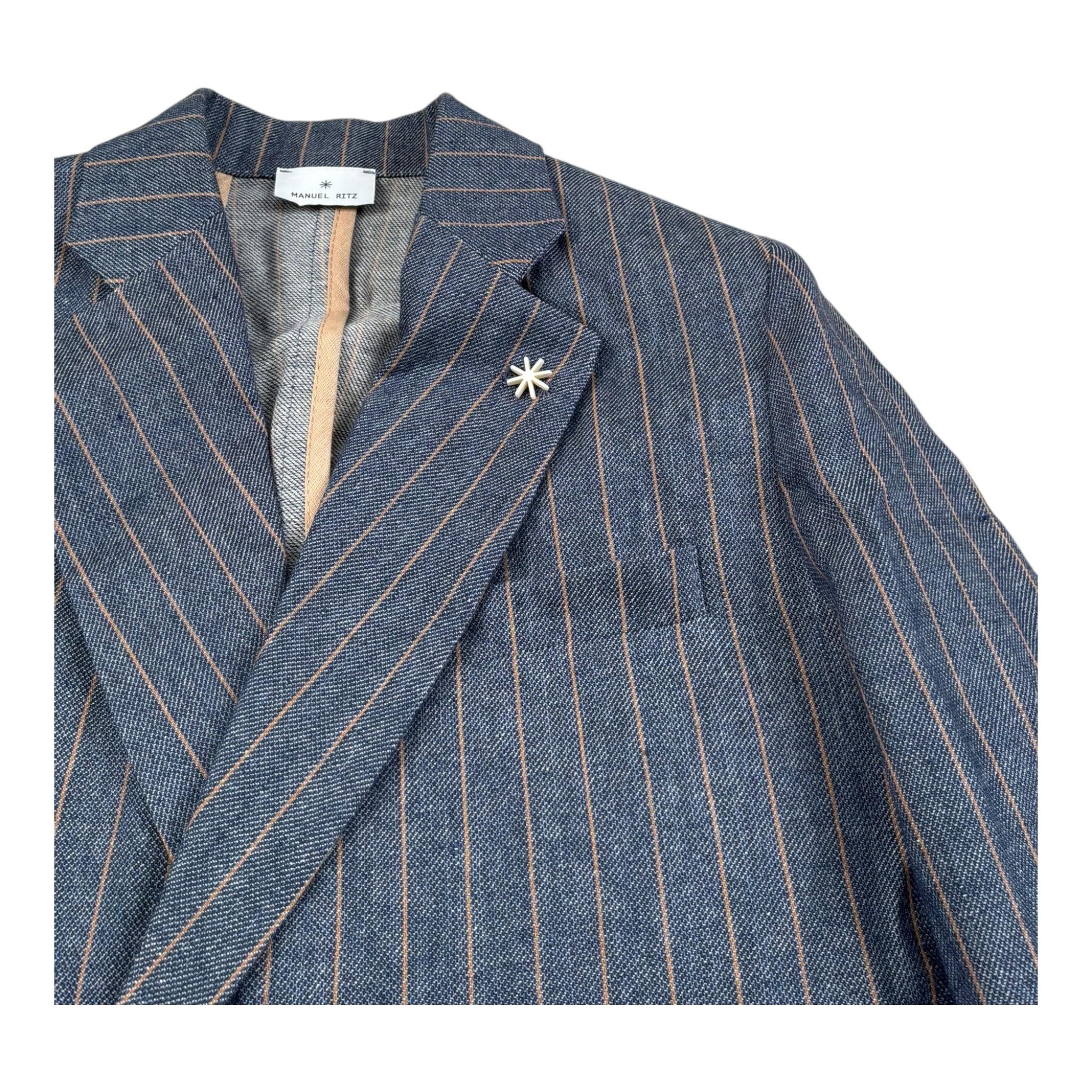 Manuel Ritz Giacca Tinta Unita con Logo Doppiopetto per Bambino MR2877 BLU MANUEL RITZ 