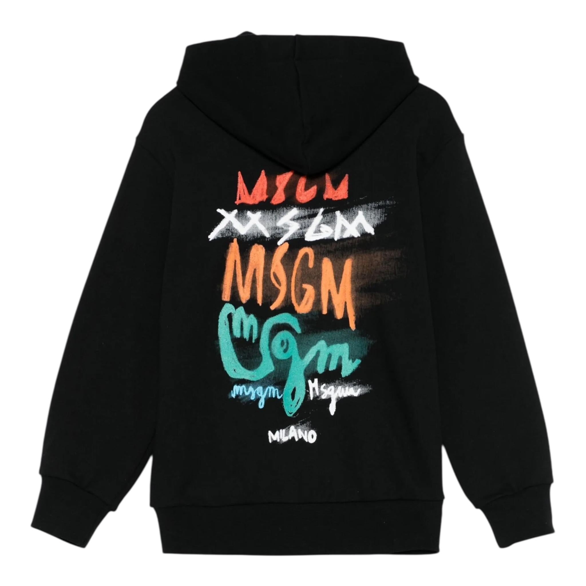 Msgm Felpa con Zip E Cappuccio Tinta Unita per Bambino S5MSJBZH276 NERO MSGM 