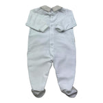 I Delfi Tutina Manica Lunga Tinta Unitacon Profili In Contrasto per Neonato 25P5230 BIANCO I DELFI 
