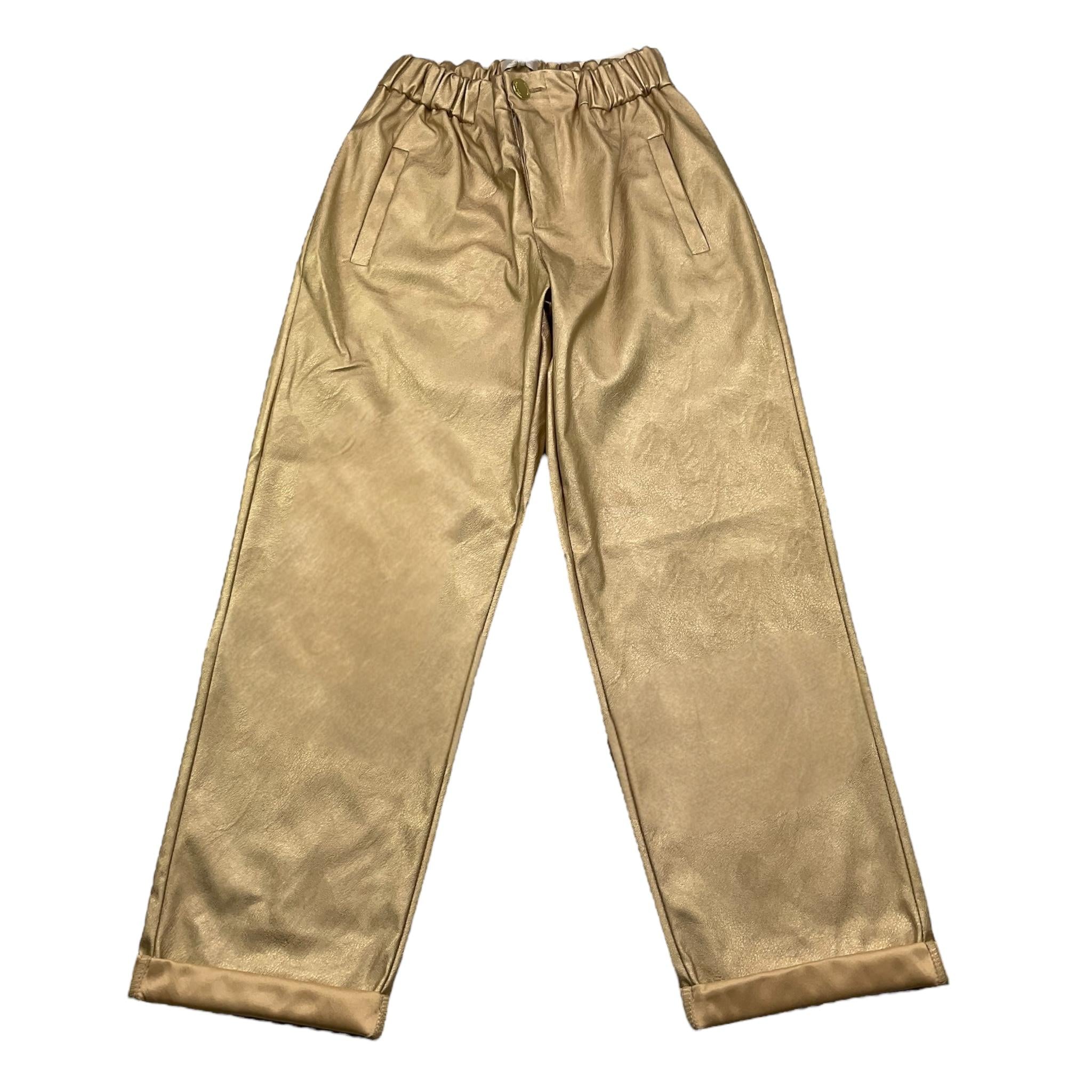 LU LU BY MISS GRANT pantalone tinta unita con elastico in vita Oro per Bambina LL3244 ORO LU LU BY MISS GRANT 