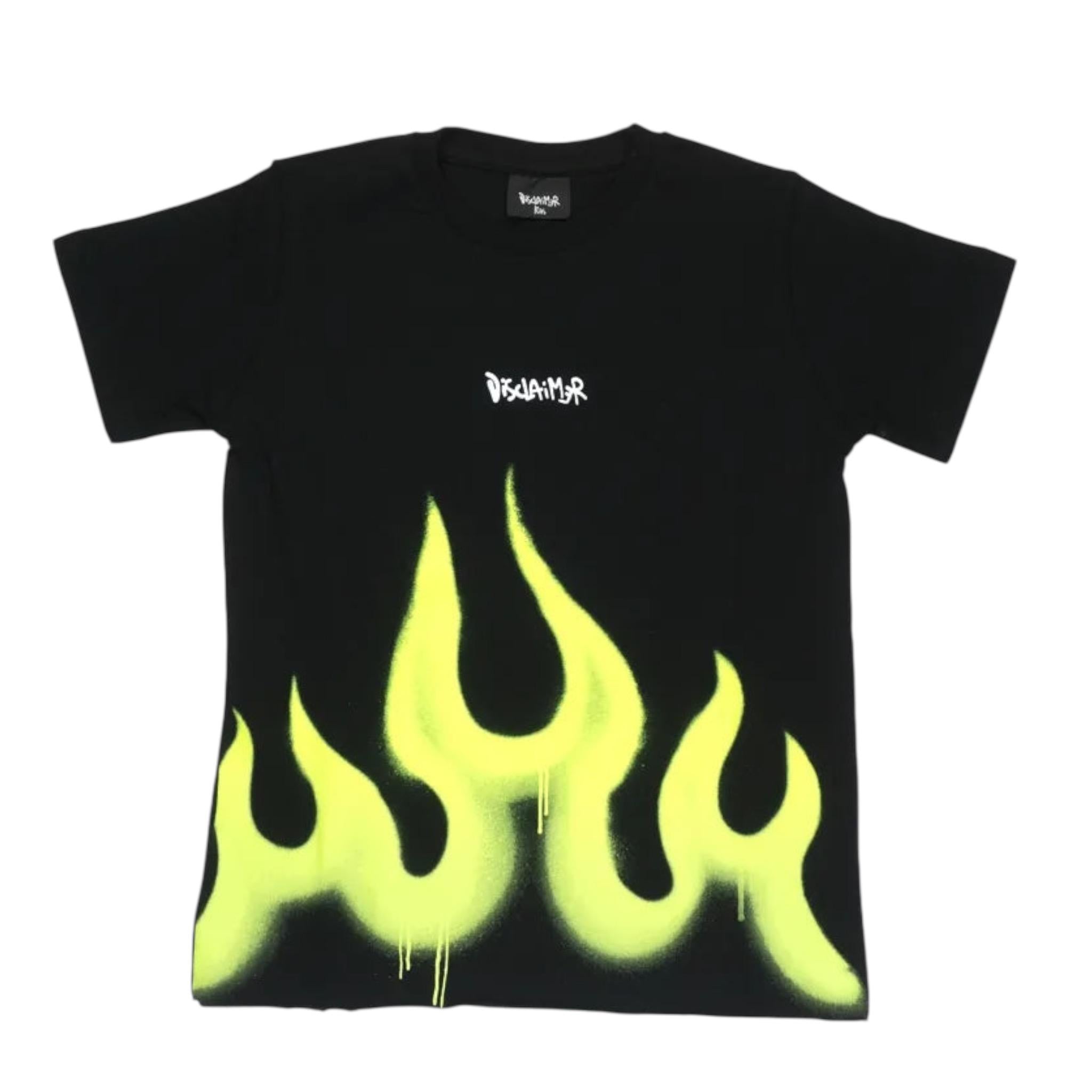 Disclaimer T.Shirt Girocollo Tint Unita con Stampe Nero per Bambino 25ED58427 NERO DISCLAIMER 