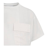 Dou Dou T-Shirt Girocollo Tinta Unita Modello Crop per Bambina DW8A51X BIANCO DOU DOU 
