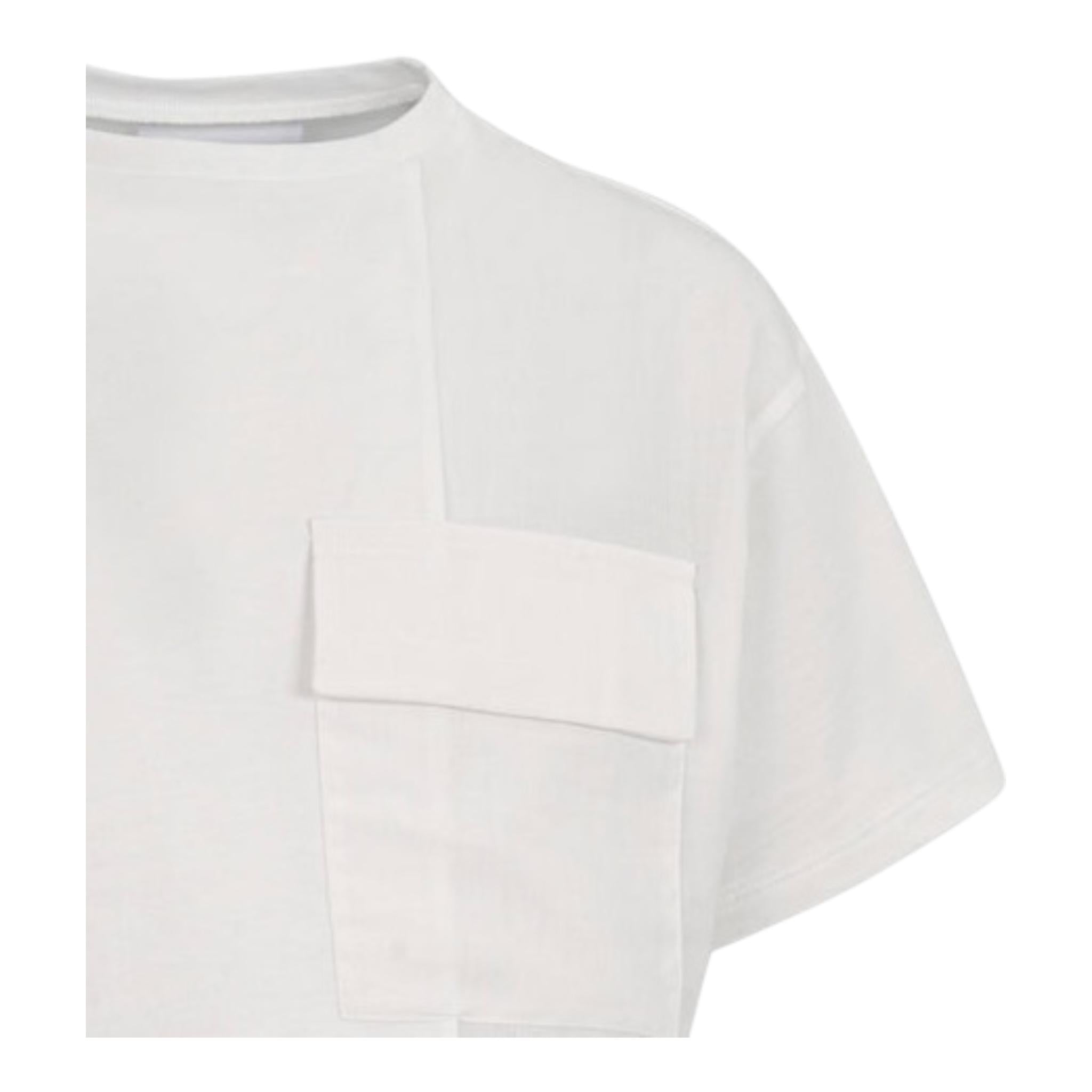Dou Dou T-Shirt Girocollo Tinta Unita Modello Crop per Bambina DW8A51X BIANCO DOU DOU 