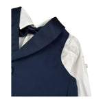 Petit Completo 4 Pezzi Gilet-Pantalone-Camicia-Papillon per Neonato S3415696GC BLU PETIT 