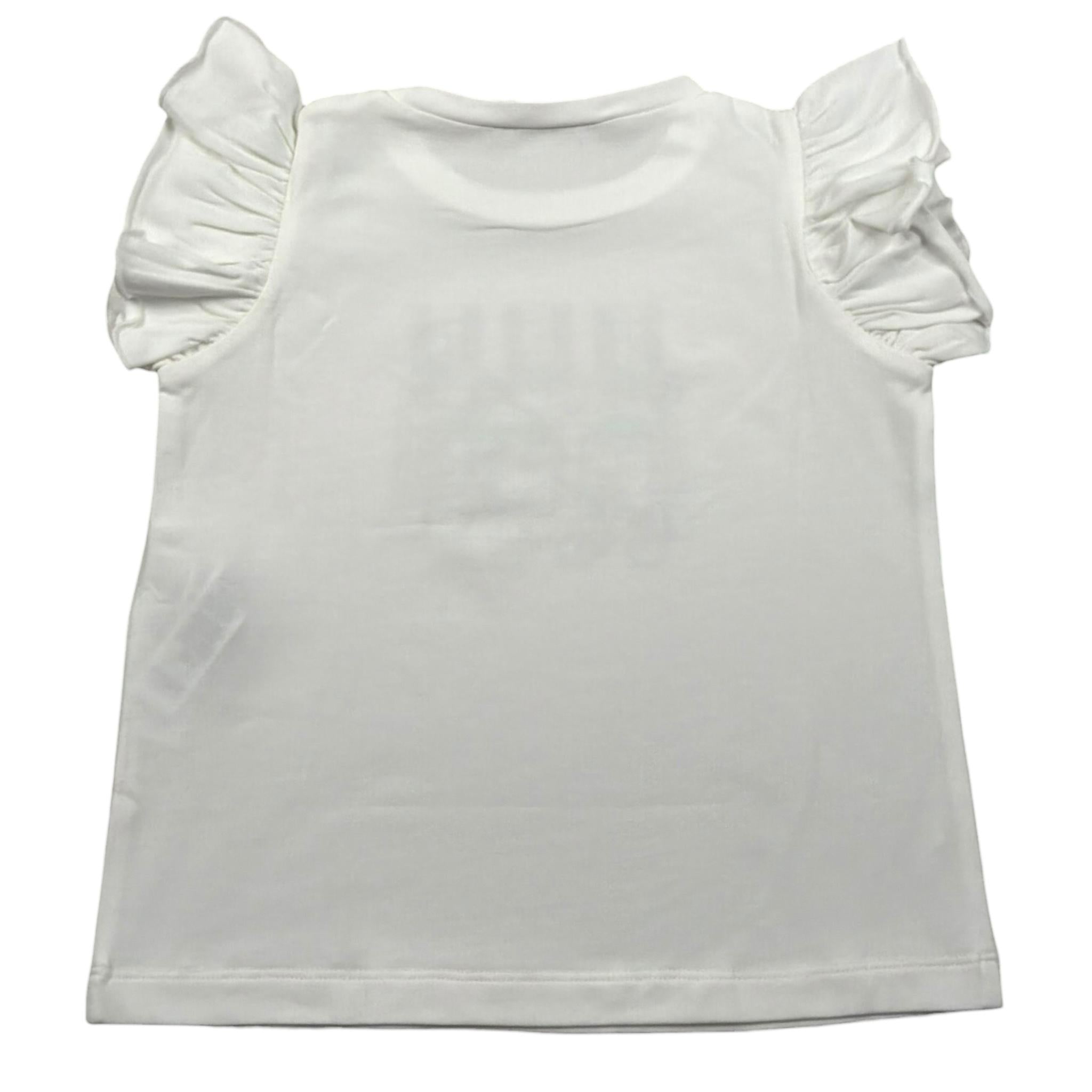 Liu Jo T-Shirt Girocollo Tinta Unita con Stampe per Bambina KA5084X BIANCO LIU JO 