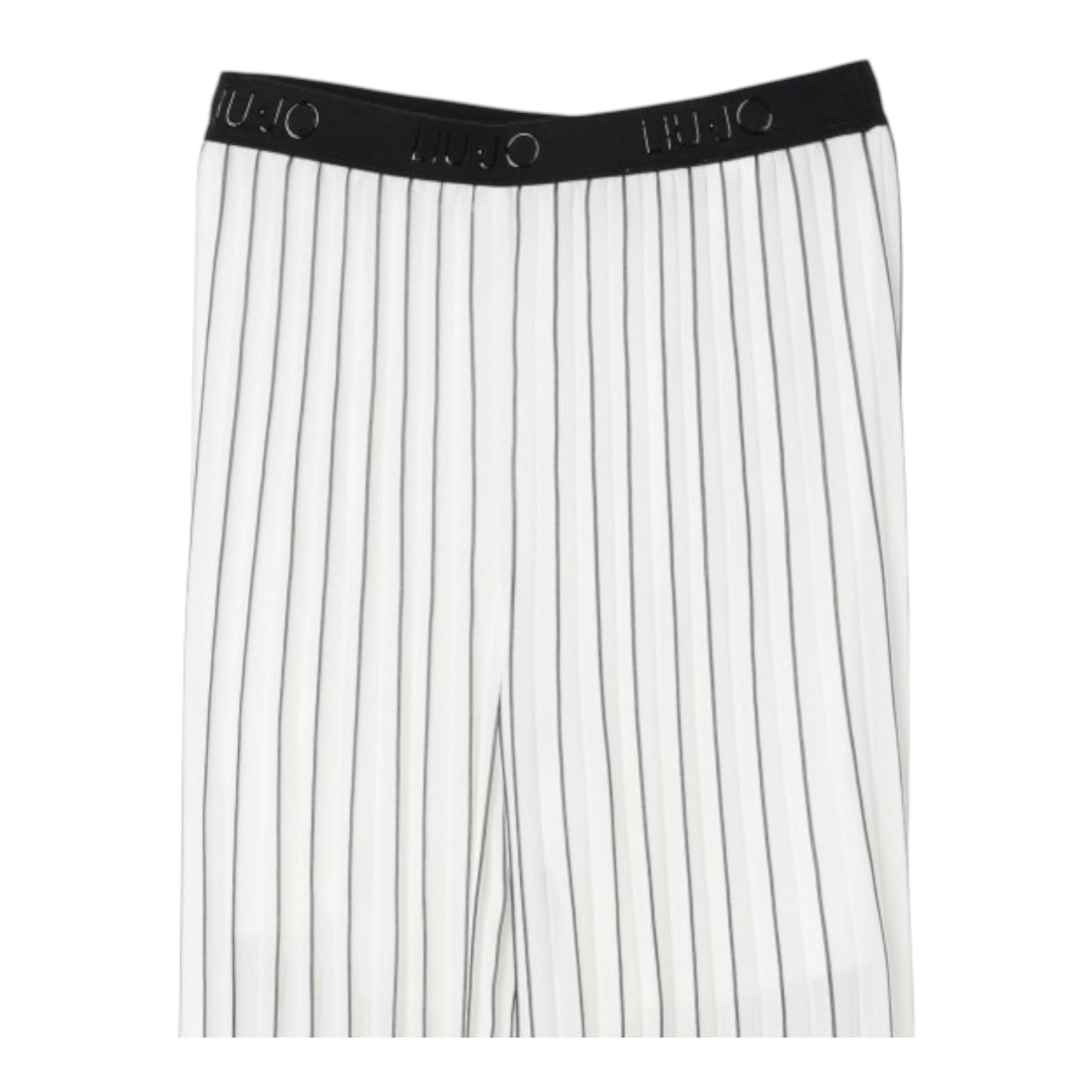 Liu Jo Pantalone Tinta Unita con Fantasia A Righe per Bambina GA5071XX BIANCO LIU JO 