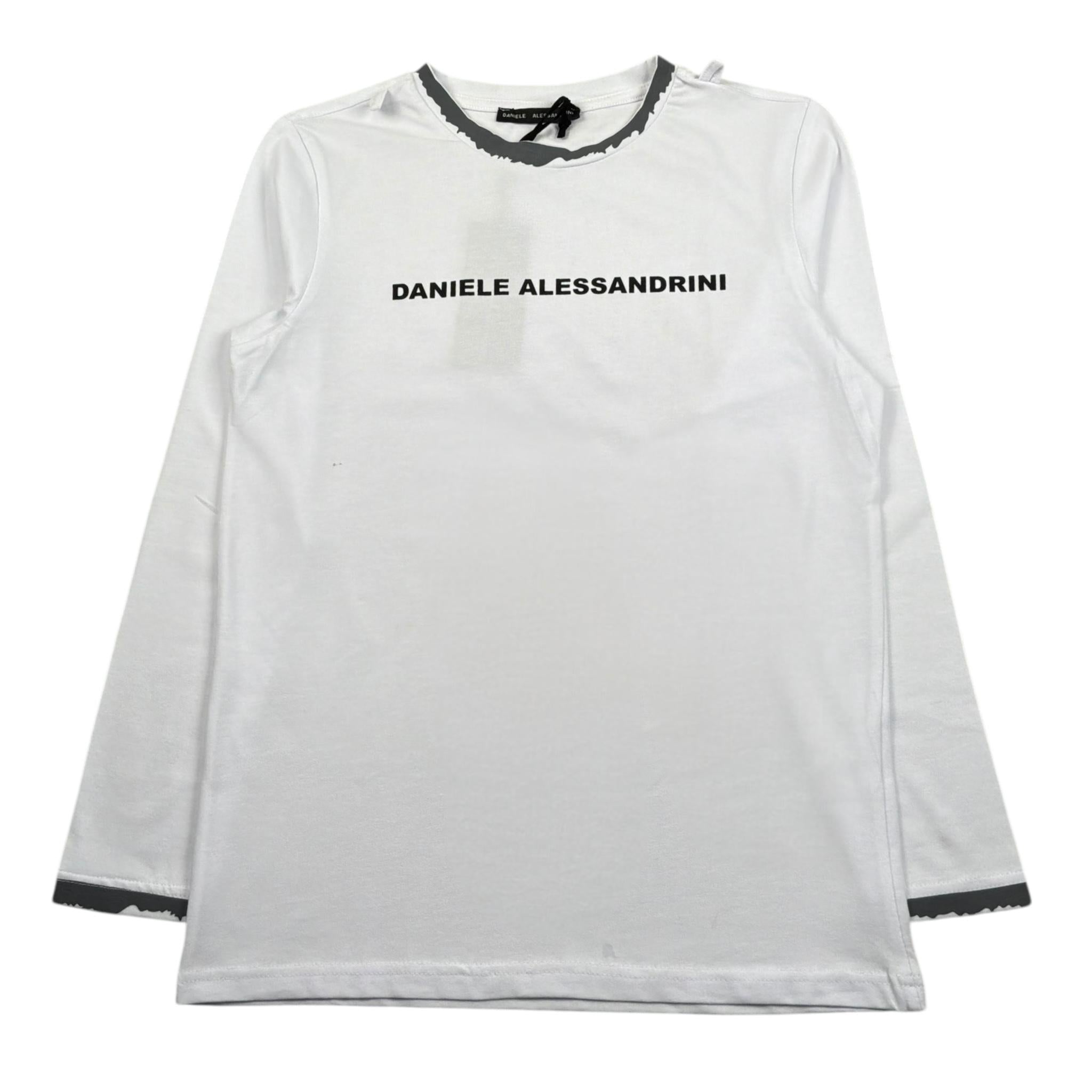 Dsquared2 Shirt Girocollo Tinta Unita con Stampa per Bambino 1231M1362 BIANCO DSQUARED2 