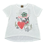 Please T-Shirt Girocollo tinta unita con Stampa Bianco per Neonata MB28030G BIANCO PLEASE 