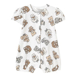 Mayoral Pagliaccetto Mezza Manica Tinta Unita con Stampe Orsi per Neonata 1754 BIANCO MAYORAL 