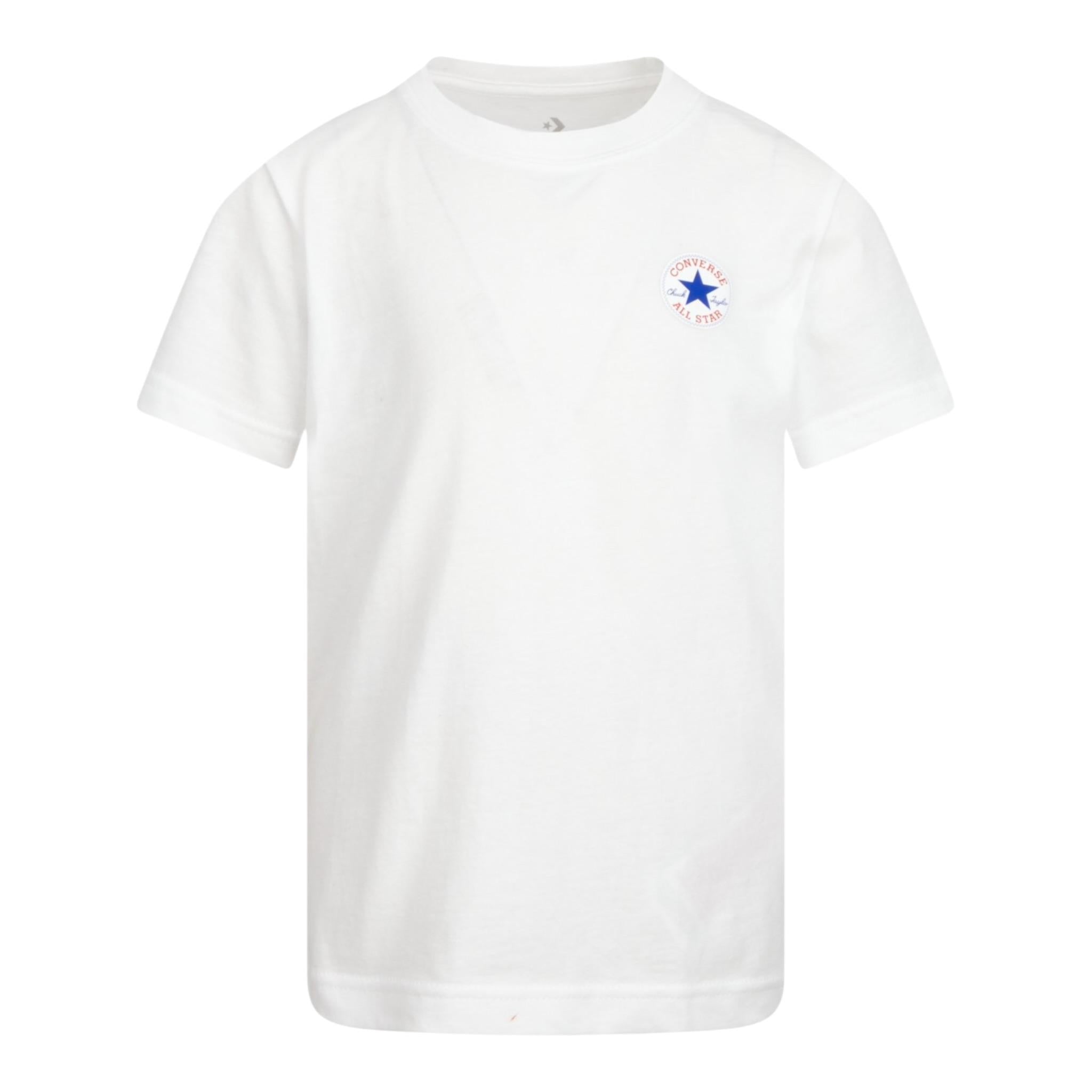 Converse T-Shirt Girocollo tinta unita con Logo Bianco per Bambino 9C9506 BIANCO CONVERSE 