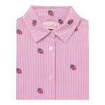 Saint Barth Camicia Bicolore con Fantasia A Righe per Bambina BRIG003 BIANCO/ROSA SAINT BARTH 