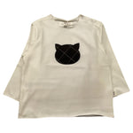 TEDDY E MINOU shirt tinta unitacn ricamo faccia gatto Panna per Neonato I22SH008M01155 PANNA TEDDY E MINOU 