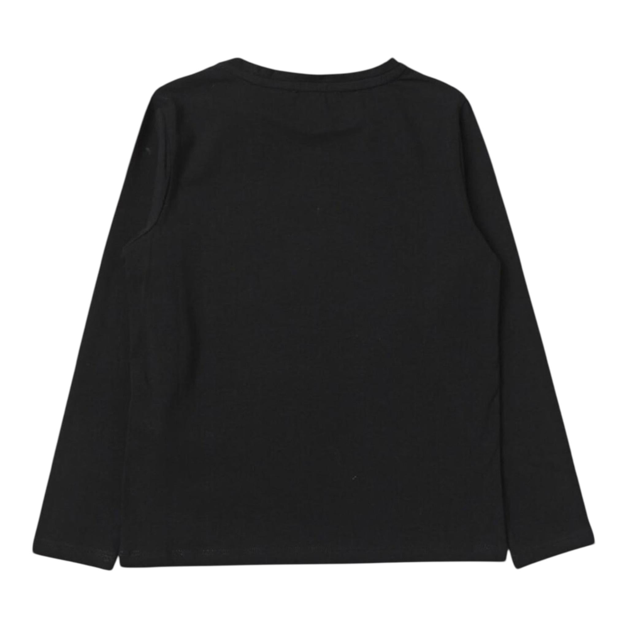 LIU JO shirt girocollo tinta unita con stampa e applicazioni Nero per Bambina GF3123 NERO LIU JO 