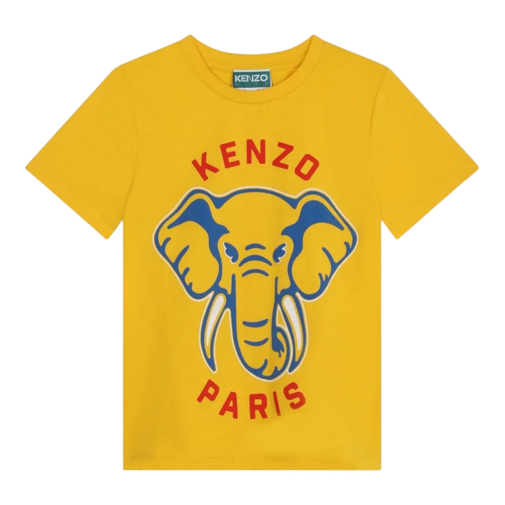 Kenzo T-Shirt Girocollo tinta unita Senape per Bambino K60357 SENAPE KENZO 
