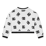 DOLCE & GABBANA felpa tinta unita girocollo con stampa logata Bianco per Bambina L5JW7K BIANCO DOLCE & GABBANA 