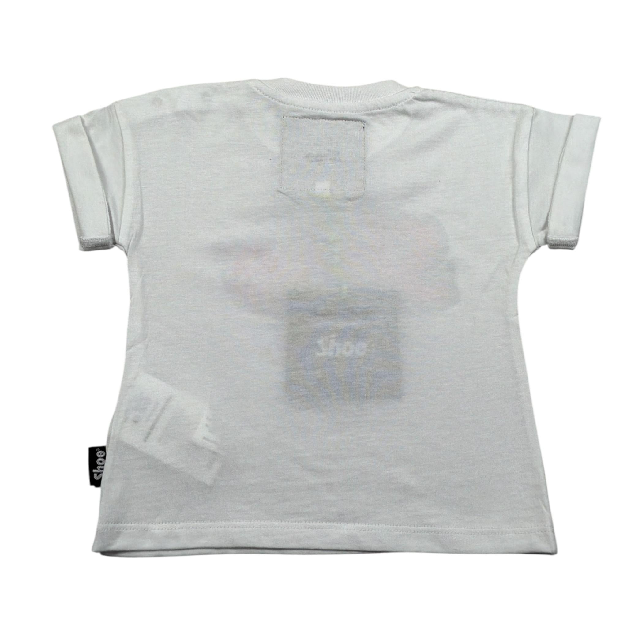 Shoe T-Shirt Girocollo tinta unita con Logo Bianco per Neonato TEDDYB0101 BIANCO SHOE 