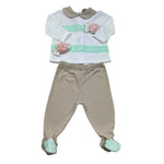 Isabel & Martinez Completo 2 Pezzi Shirt-Ghettina Bicolore per Neonata IM25N417 BIANCO/BEIGE ISABEL & MARTINEZ 