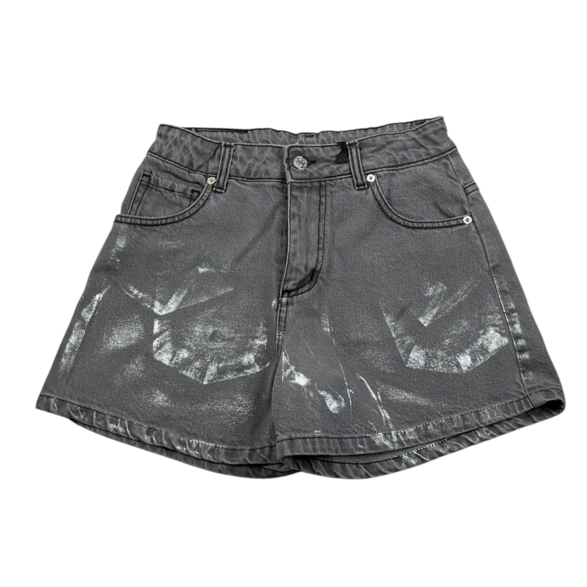 Iceberg Short In Denim Tinta Unita con Girovita Regolabile per Bambina SHICE5159 GRIGIO ICEBERG 