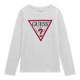 GUESS shirt girocollo tinta unita con stampa Bianco per Bambina J2YI50K6YW1 BIANCO GUESS 