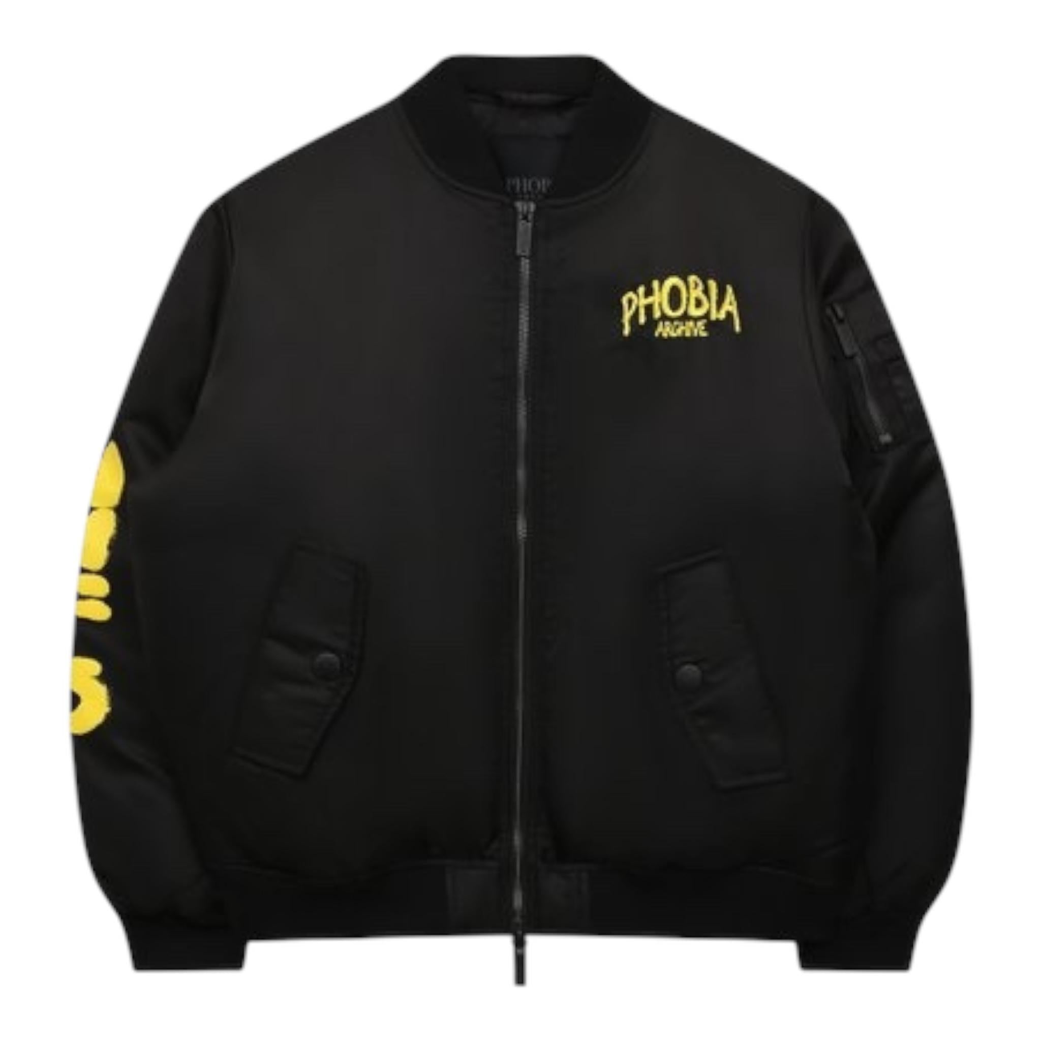 PHOBIA ARCHIVE giubbino tinta unita con zip e stampa Nero per Bambino PHK00695 NERO PHOBIA ARCHIVE 