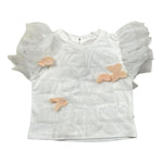 Miss Grant T-Shirt Girocollo Tinta Unita con Applicazioni per Bambina MG1335XJ BIANCO MISS GRANT 