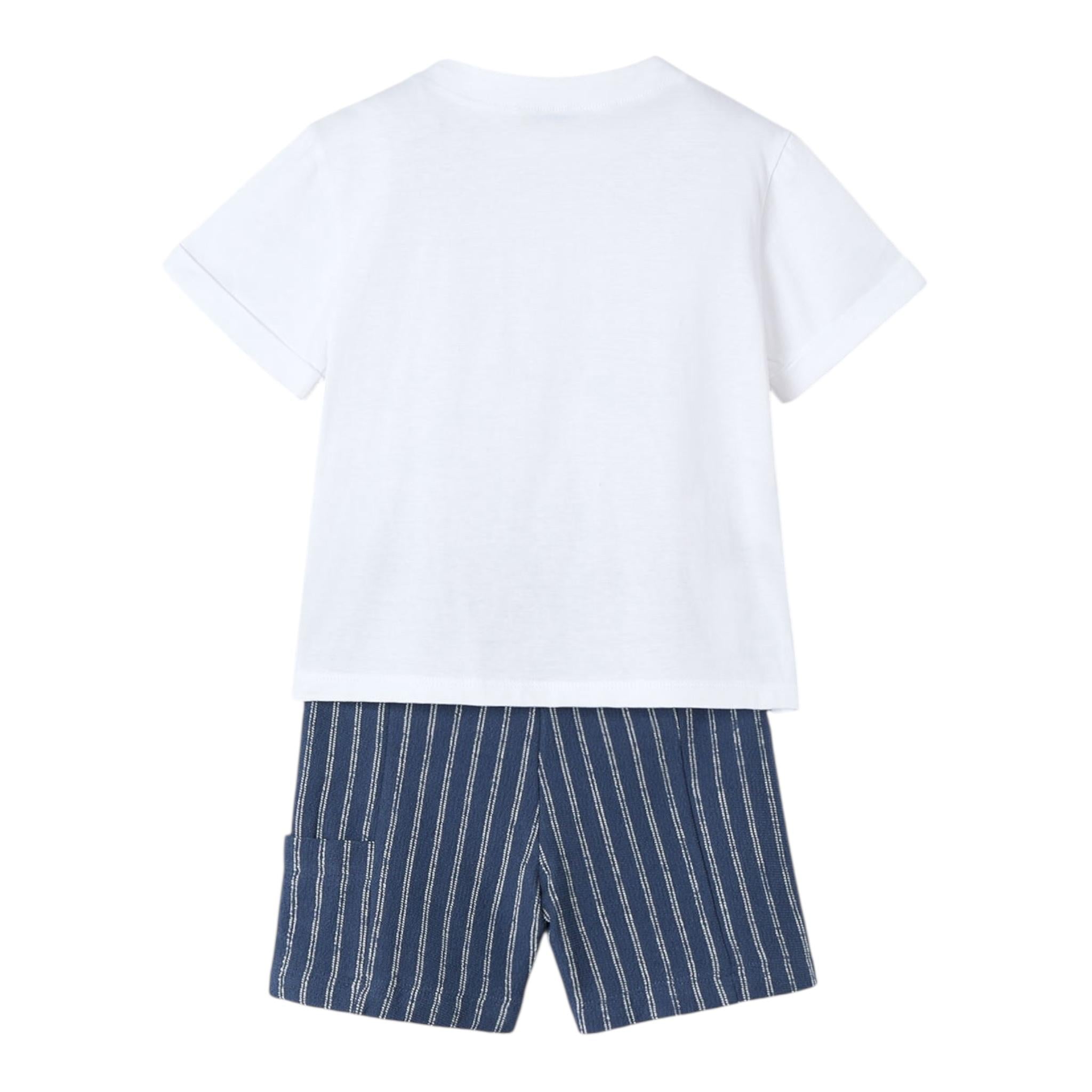 Mayoral Caompleto 3 Pezzi T-Shirt-Bermuda per Bambino 3603 BIANCO/BLU MAYORAL 